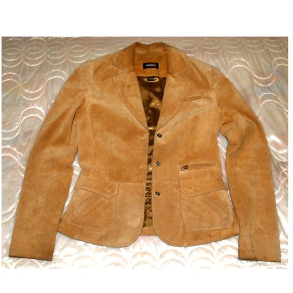 Vintage Danier Tan Brown Suede Leather Jacket, XS / XP - Picture 8 of 16
